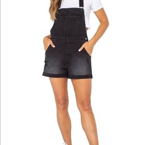 Black Jean overall shorts
